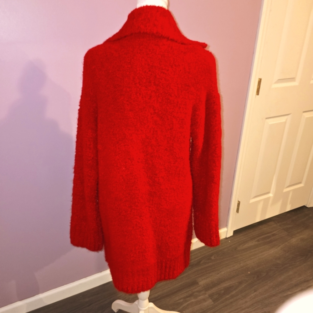 NWT Ann Taylor Red Oversized Long Sleeve Sweater Coat